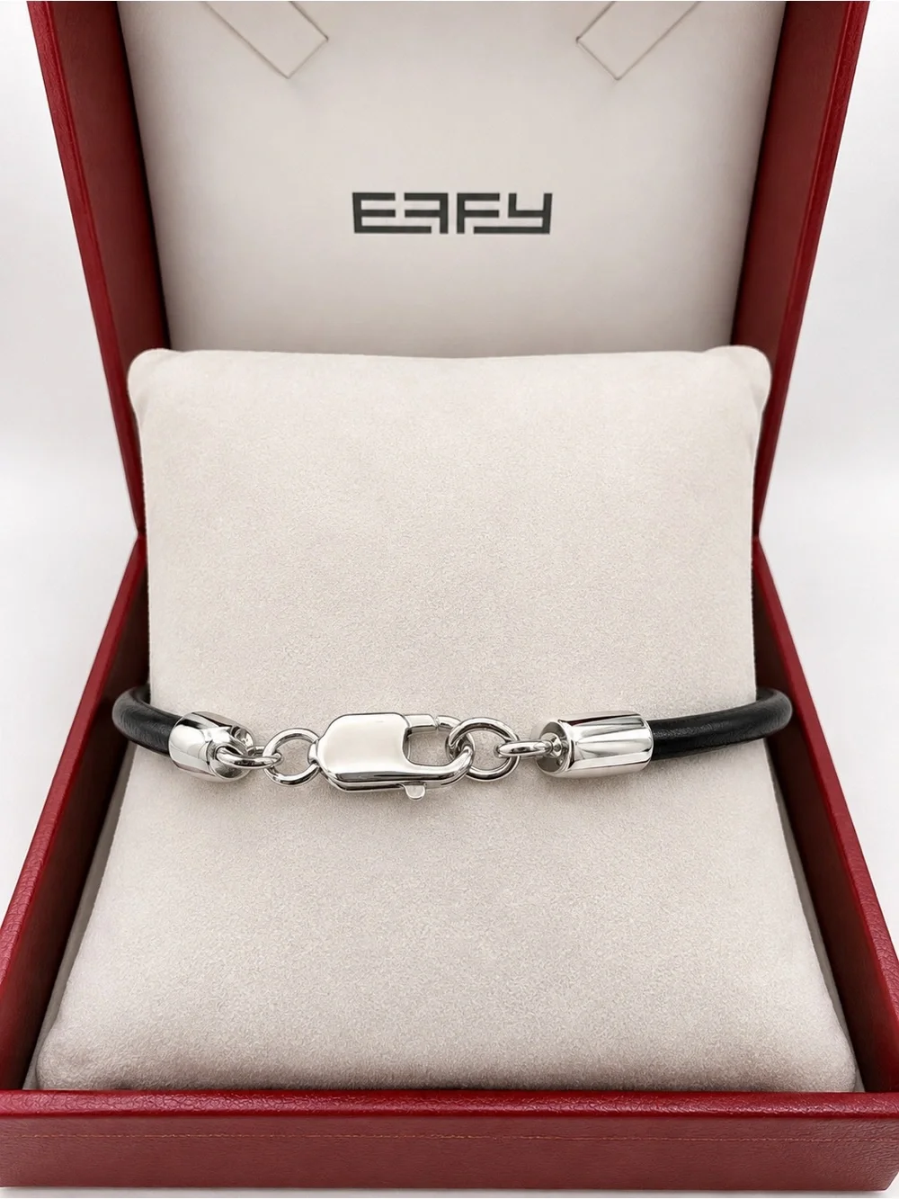 Effy 925 sterling silver Onyex  leather  8